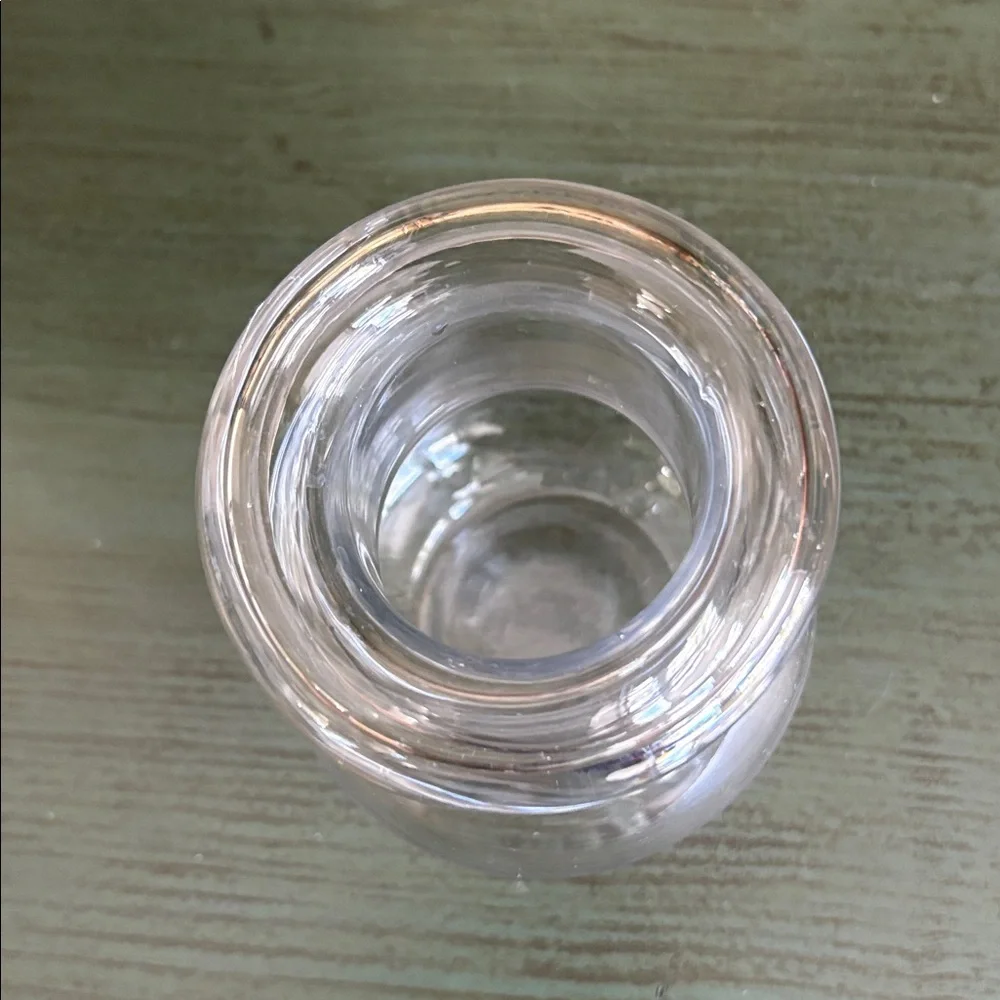 Vintage Clear Glass Hyacinth Bulb Forcing Vase Rolled Rim 4.75”